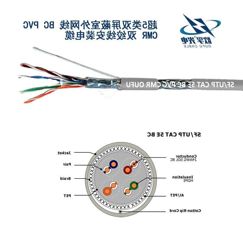 阜新市SF / UTP CAT 5E BC PVC CMR双绞线安装电缆